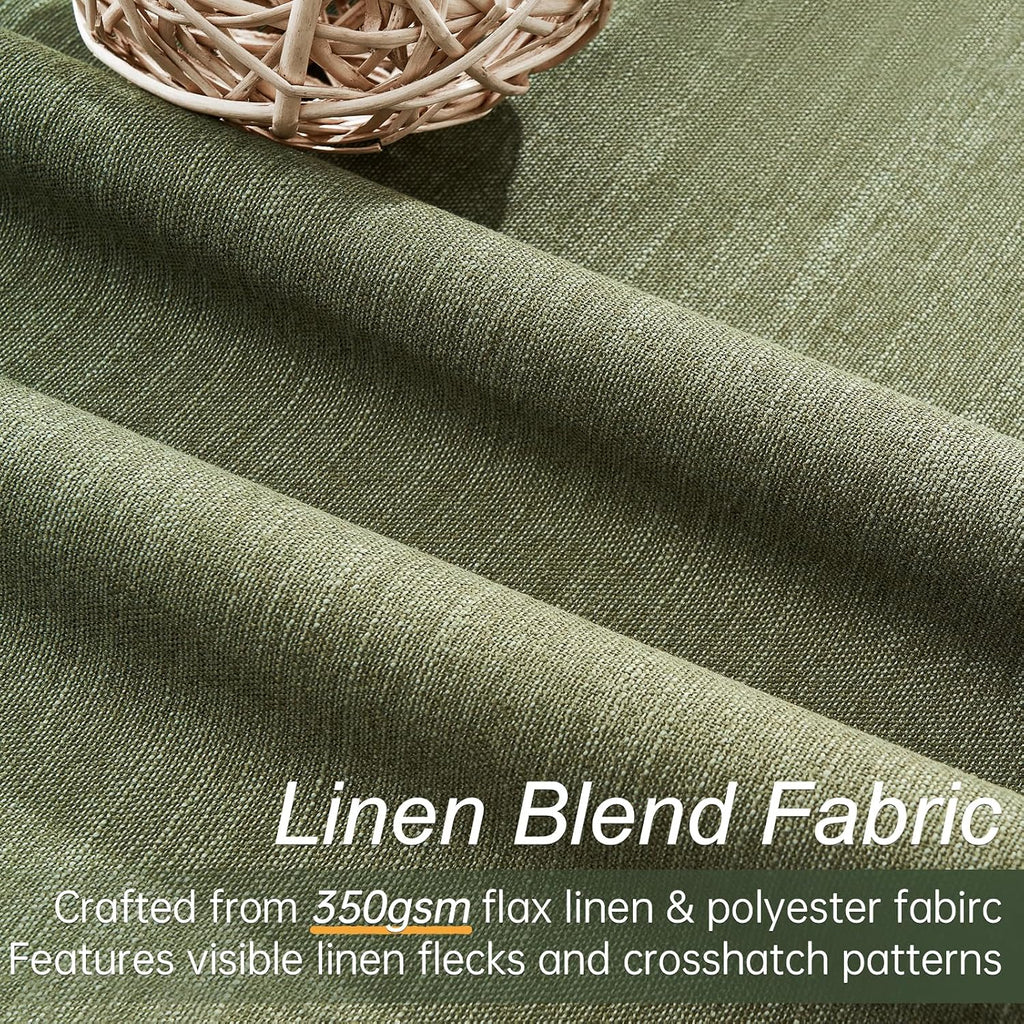Topfinel 94 Inches Long Flax Custom Blackout Linen Curtains, Viral Pinch Pleated Noise Cancelling Curtains with Pin Hooks for Traverse, Oli…