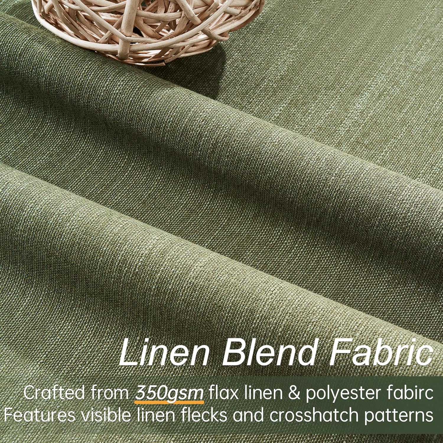 Topfinel 102 Inch Long Linen Blended Blackout Curtains 2 Panels, Back Tab Pleated Look Drapes for Track System with Hooks, Noise Reducing C…