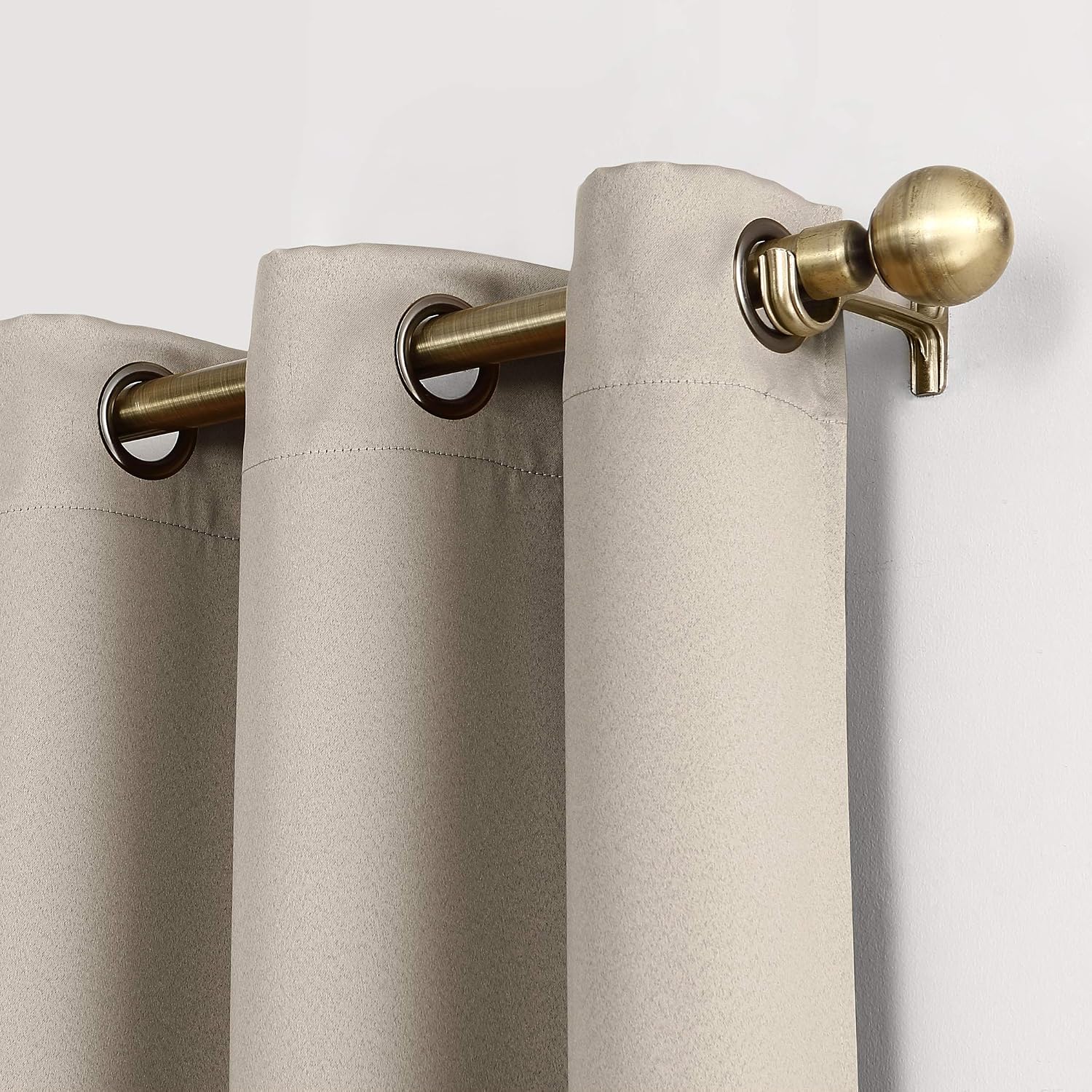 Sun Zero Nordic Theater Grade Extreme 100% Blackout Grommet Curtain Single Panel, 52" x 54", Stone