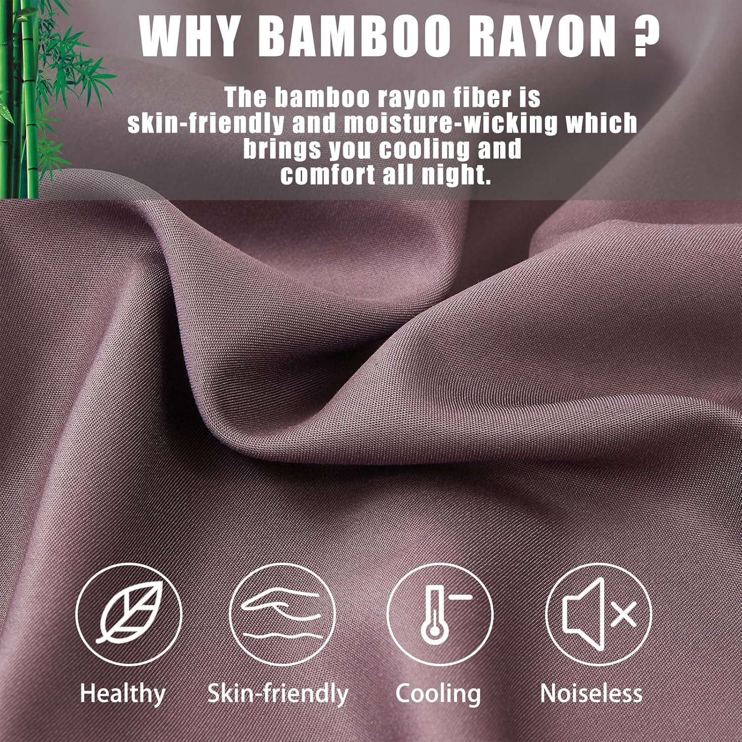 Pillow Cases Standard Size 2 Pack, Bamboo Rayon Cooling Pillowcases with Envelope Closure, Cool Breathable Pillow Case for Hot Sleepers &…
