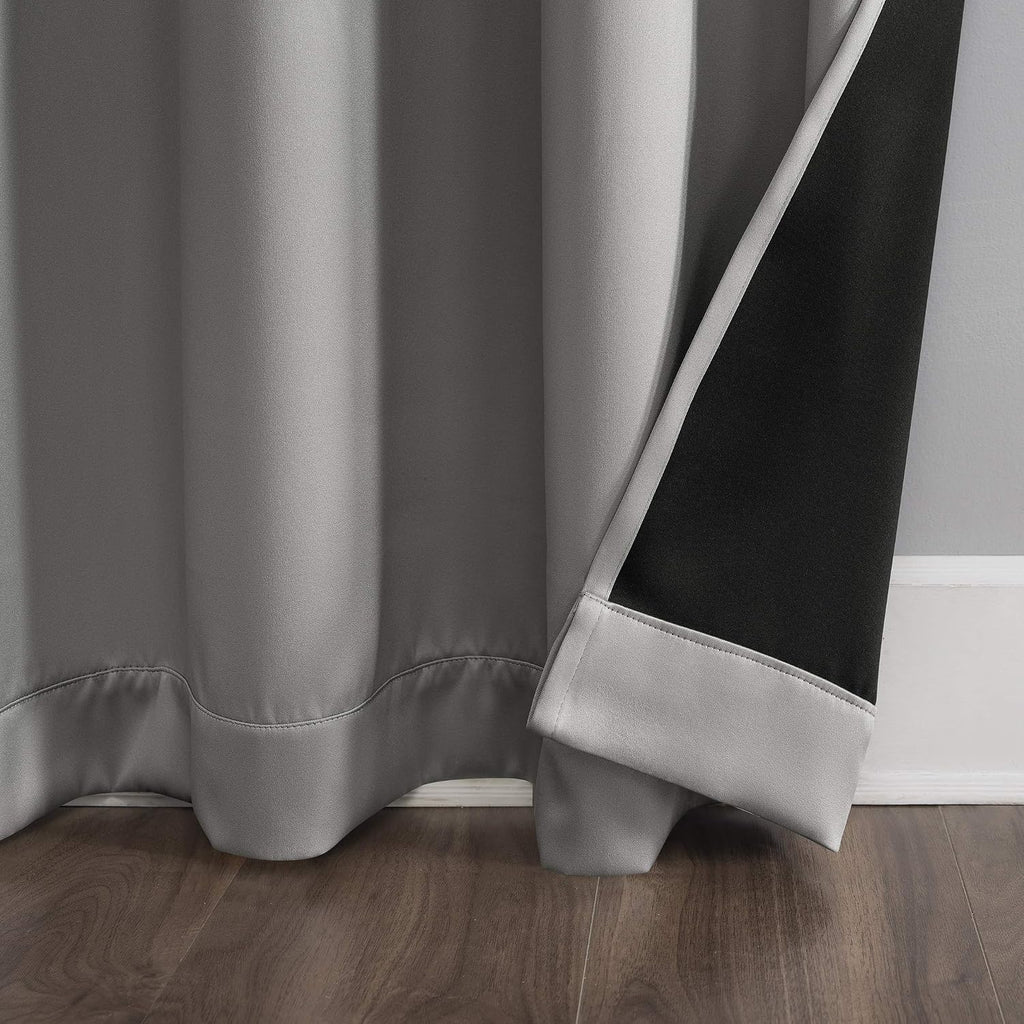Sun Zero Nordic Theater Grade Extreme 100% Blackout Grommet Curtain Single Panel, 52" x 54", Silver Gray