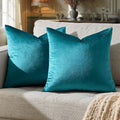 GIGIZAZAFocusingonhomedecoration GIGIZAZA Décor Throw Couch Pillow Covers Set of 2, Sofa Cushion Teal Peacock Green Pillow Covers, Velvet Pil…
