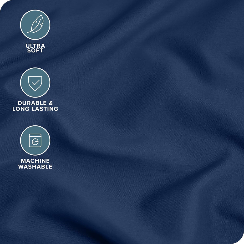 BareHome Bare Home Microfiber King Size Pillowcases - Dark Blue, 4 Pack, 20x40 4 Pack Blue