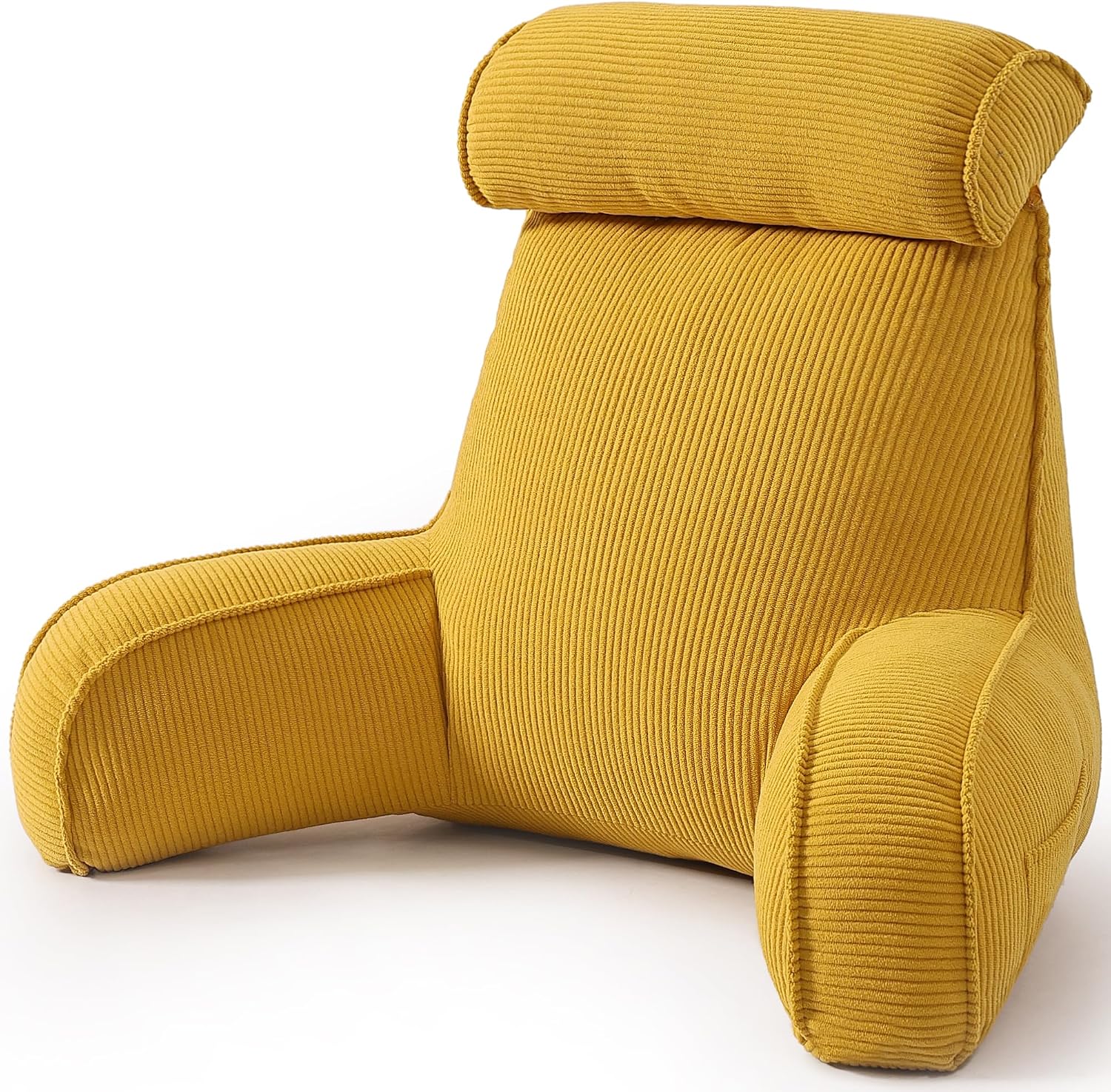 Ailuteie Reading Pillow for Sitting Up in Bed, Backrest Cushion with Arms, Corduroy Support Pillow with Side Pockets & Washable Cover, for…