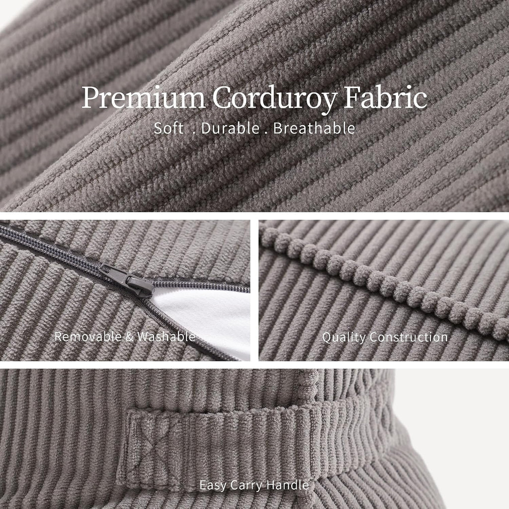 Ailuteie Pat. Pend. Corduroy Lumbar Support Pillow for Watching TV, Reading & Gaming, Triangle Cushion for Sofa, Armchair, Couch or Bed, Re…