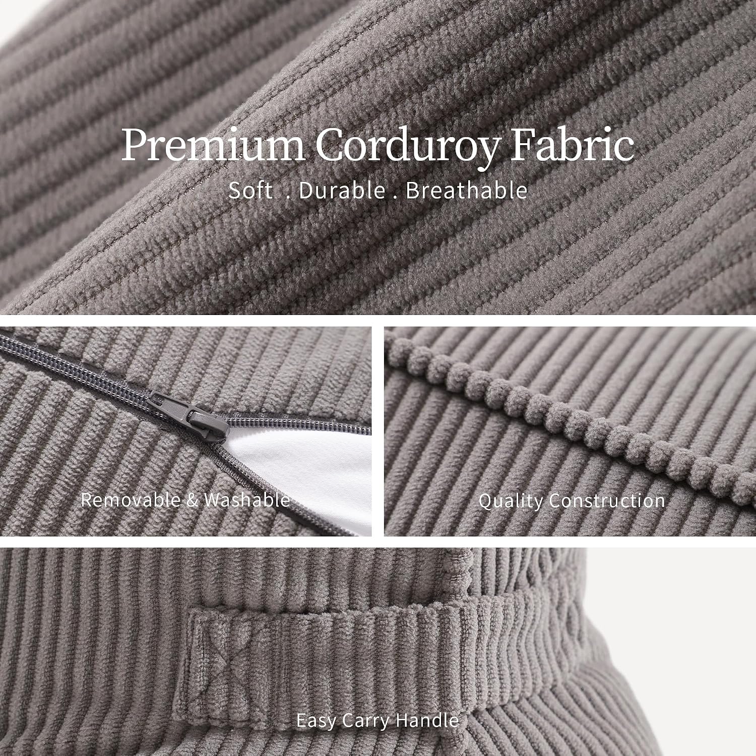 Ailuteie Pat. Pend. Corduroy Lumbar Support Pillow for Watching TV, Reading & Gaming, Triangle Cushion for Sofa, Armchair, Couch or Bed, Re…