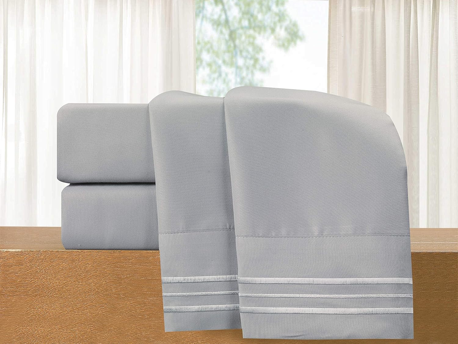 Elegantcomfort Elegant Comfort 1500 Thread Count Embroidered Egyptian Quality Luxurious Silky Soft WRINKLE & FADE RESISTANT 2-Piece Pillowc…