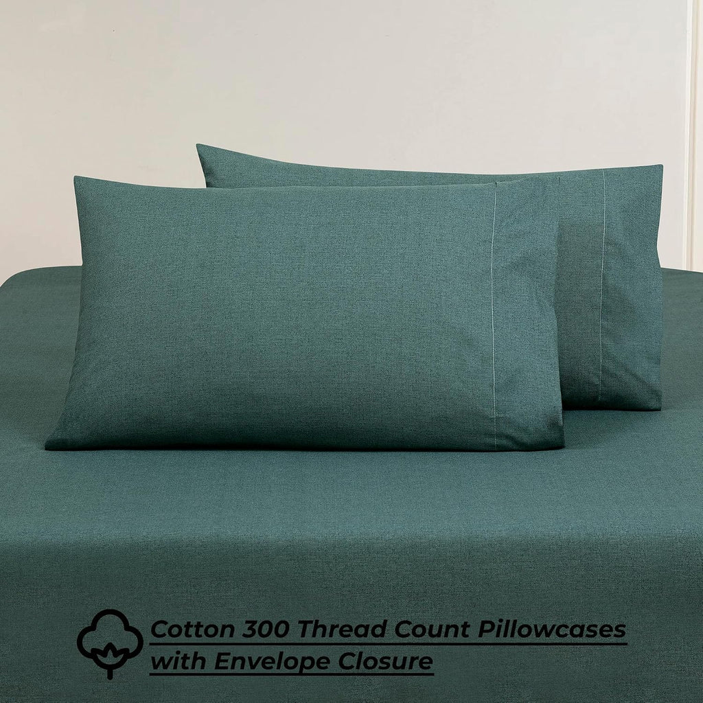 Royalelinens ROYALE LINENS 300 Thread Count 100% Long Staple Combed Cotton Textured Sheet Set - 3 Piece Twin Bed Sheets - 1 Fitted, 1 Flat…