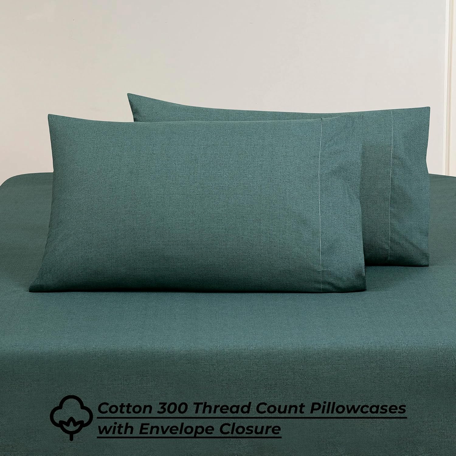Royalelinens ROYALE LINENS 300 Thread Count 100% Long Staple Combed Cotton Textured Sheet Set - 3 Piece Twin Bed Sheets - 1 Fitted, 1 Flat…