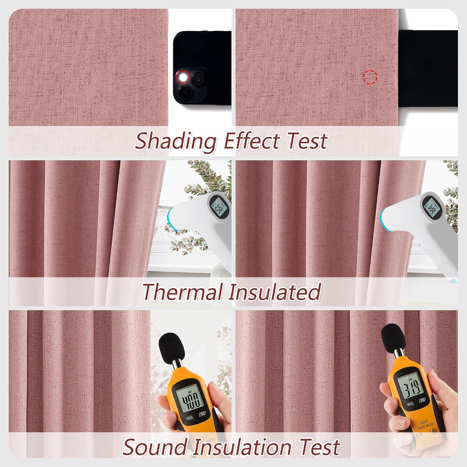 Guken 100% Blackout Curtains 102 Inch Length 2 Panels Set for Living Room Bedroom Back Tab Thermal Insulated Lack Out Linen Drapes Room Dar…