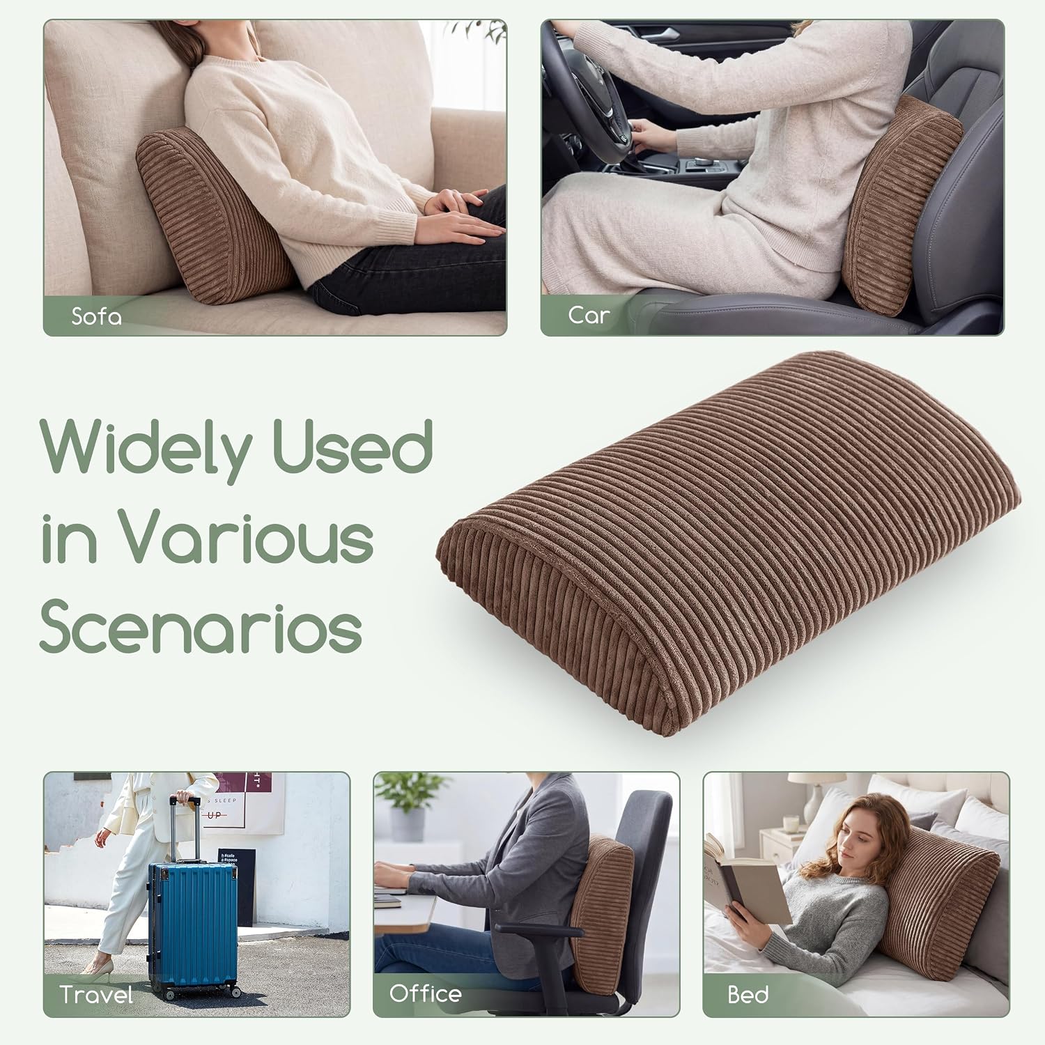 Higogogo Lumbar Support Pillow for Recliner Chair/Accent Chair/Couch, Large Memory Foam Back Support Cushion for Elderly, Recliner Cushions…