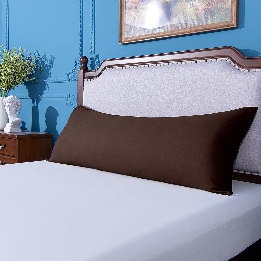 Ntbay Body Pillowcase - Brushed Microfiber 20x54 Pillowcase - Soft, Wrinkle-Free, Fade-Resistant, Stain-Resistant, Dark Brown Body Pillow C…