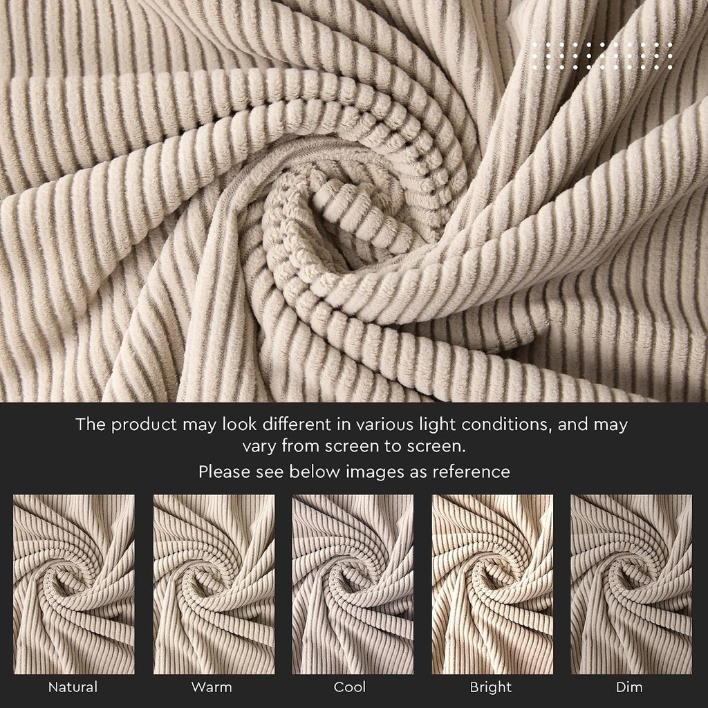EncasaXO Encasa XO Corduroy Throw Pillows Covers 18"x18", Set of 2 Soft Textured Striped Boho Pillow Covers | Decorative and Cozy Cushion C…