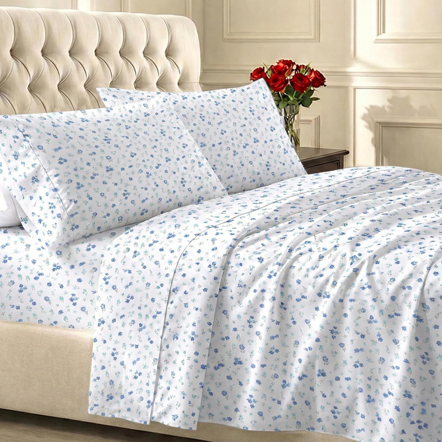 CaliforniaDesignDen California Design Den Soft King Size 100% Cotton Sheet Sets, 400 TC Good Housekeeping Award Winner, Smooth Sateen Finis…