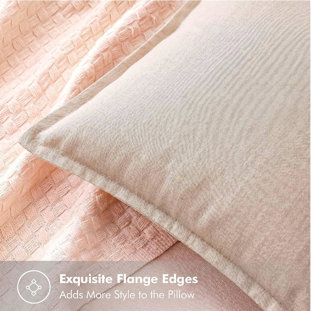 Symplora Cotton Linen Throw Pillow Covers Set of 2, Breathable Non Pilling Decorative Pillow Covers, Machine Washable Cushion Case for…