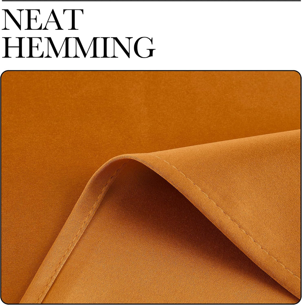 NICETOWN Room Darkening Cafe Satin Curtains for Small Windows, 42" Wide by 84" Long, 2 Panels, Orange, Grommet Privacy Faux Silk Blackout…
