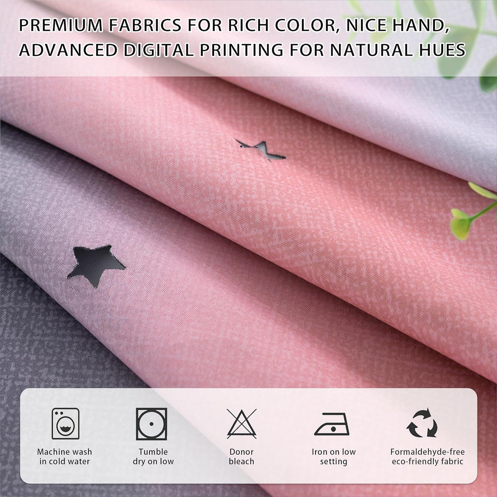 Addsomecolortolife XiDi Dream Star Blackout Curtains for Kids Rooms Girl Princess Curtain for Daughter Bedroom Window (Pink Grey, W34 X L72…
