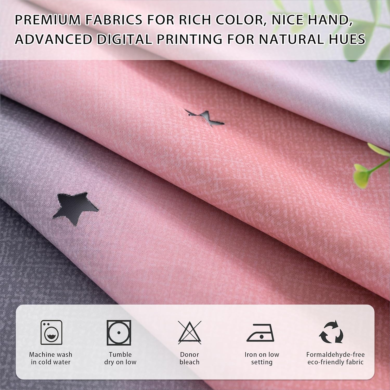 Addsomecolortolife XiDi Dream Star Blackout Curtains for Kids Rooms Girl Princess Curtain for Daughter Bedroom Window (Pink Grey, W34 X L72…
