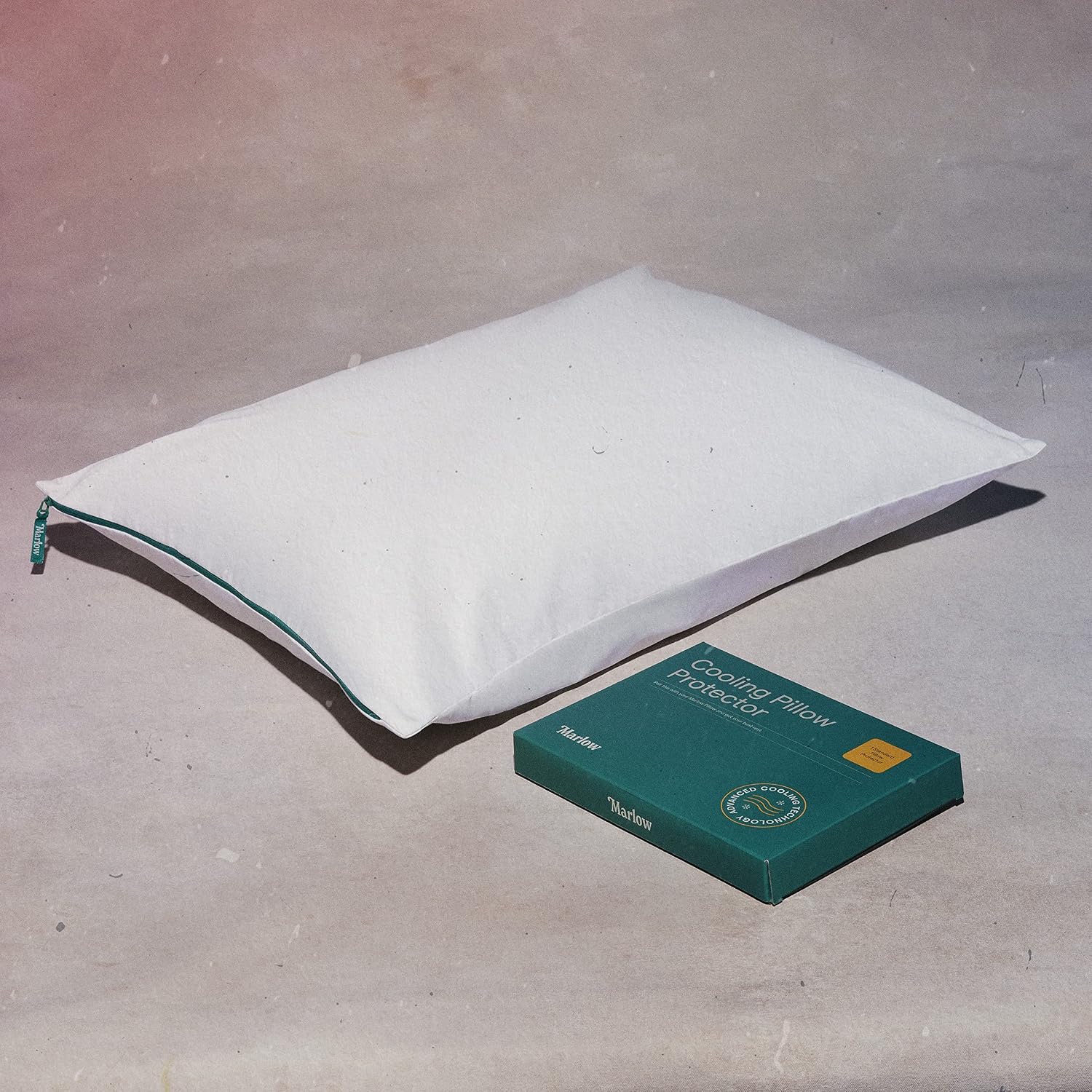 Marlow Cooling Pillow Case - Machine Washable - Zipper Pillow Cases - Made with 100% Long-Staple Cotton - Cooling-Infused Pillow Protector…