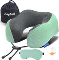 napfun Neck Pillow for Travel with Travel Pouch, Sleep Mask & Earplugs, Memory Foam Airplane Pillow for Headrest Sleep with Eyeshades…