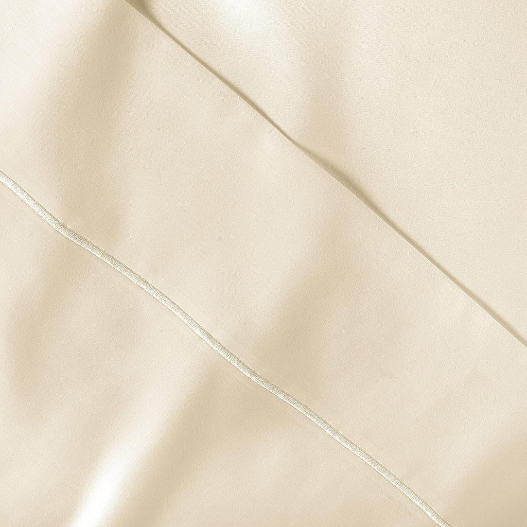 LaneLinen LANE LINEN Pillow Case Covers King Set of 2 100% Egyptian Cotton Sateen Soft Cool & Smooth Cases - Ivory Cotton