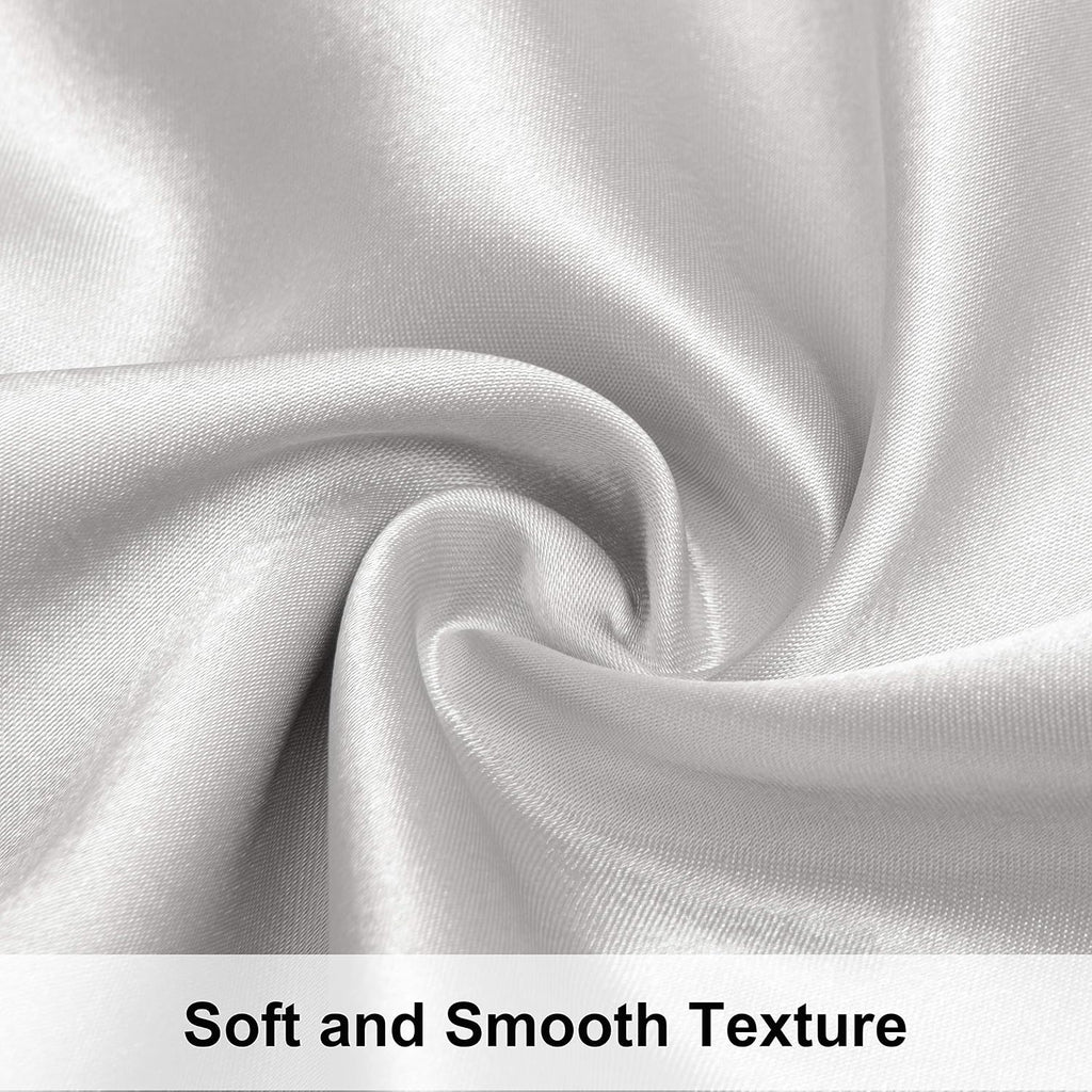 Ntbay 2 Pack Satin Standard Pillowcases for Hair and Skin, Luxurious and Silky Pillow Cases with Envelope Closure, 20x26 Inches, Silver Gre…