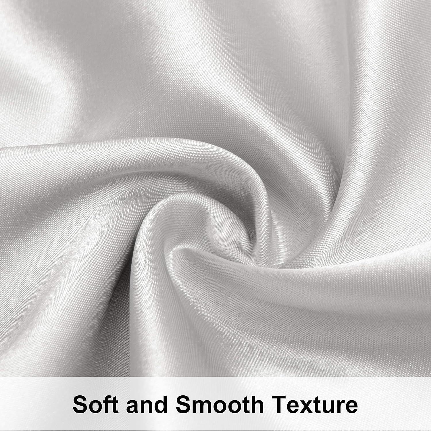 Ntbay 2 Pack Satin Standard Pillowcases for Hair and Skin, Luxurious and Silky Pillow Cases with Envelope Closure, 20x26 Inches, Silver Gre…