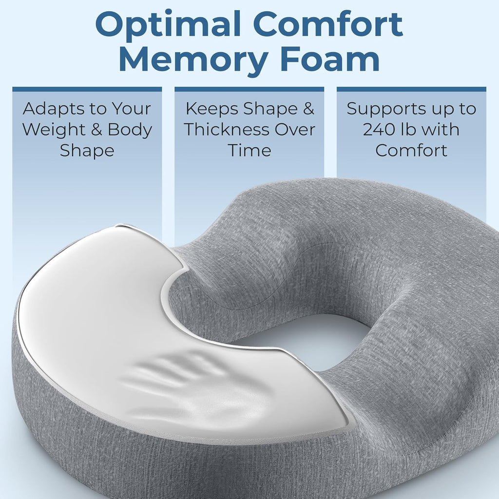 5Starsunited 5 STARS UNITED Donut Pillow Hemorrhoid Tailbone Cushion – Large Floor Cushion for – Coccyx, Prostate, Sciatica, Pelvic Floor,…