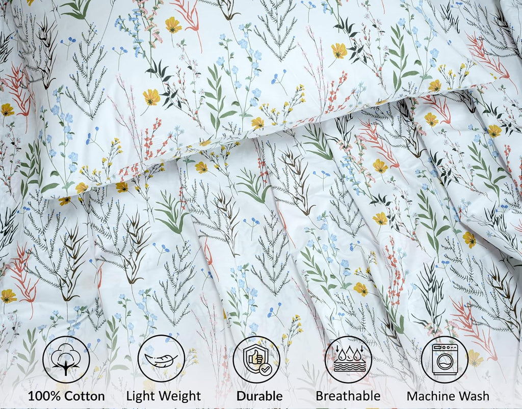 Ruvanti 100% Cotton Percale Sheets Twin Size – Crisp Cooling Bed Sheets for Hot Sleepers, Deep Pocket 16”, Soft Breathable & Durable Hotel-…