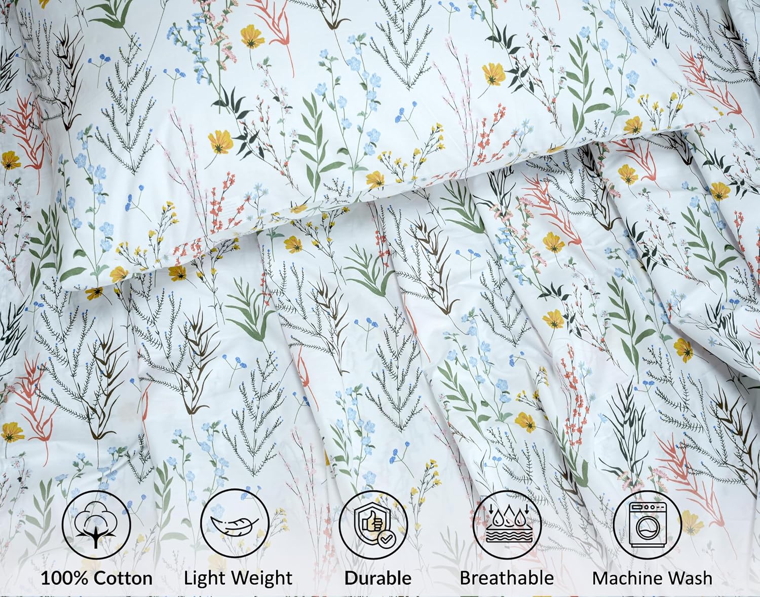 Ruvanti 100% Cotton Percale Sheets Twin Size – Crisp Cooling Bed Sheets for Hot Sleepers, Deep Pocket 16”, Soft Breathable & Durable Hotel-…