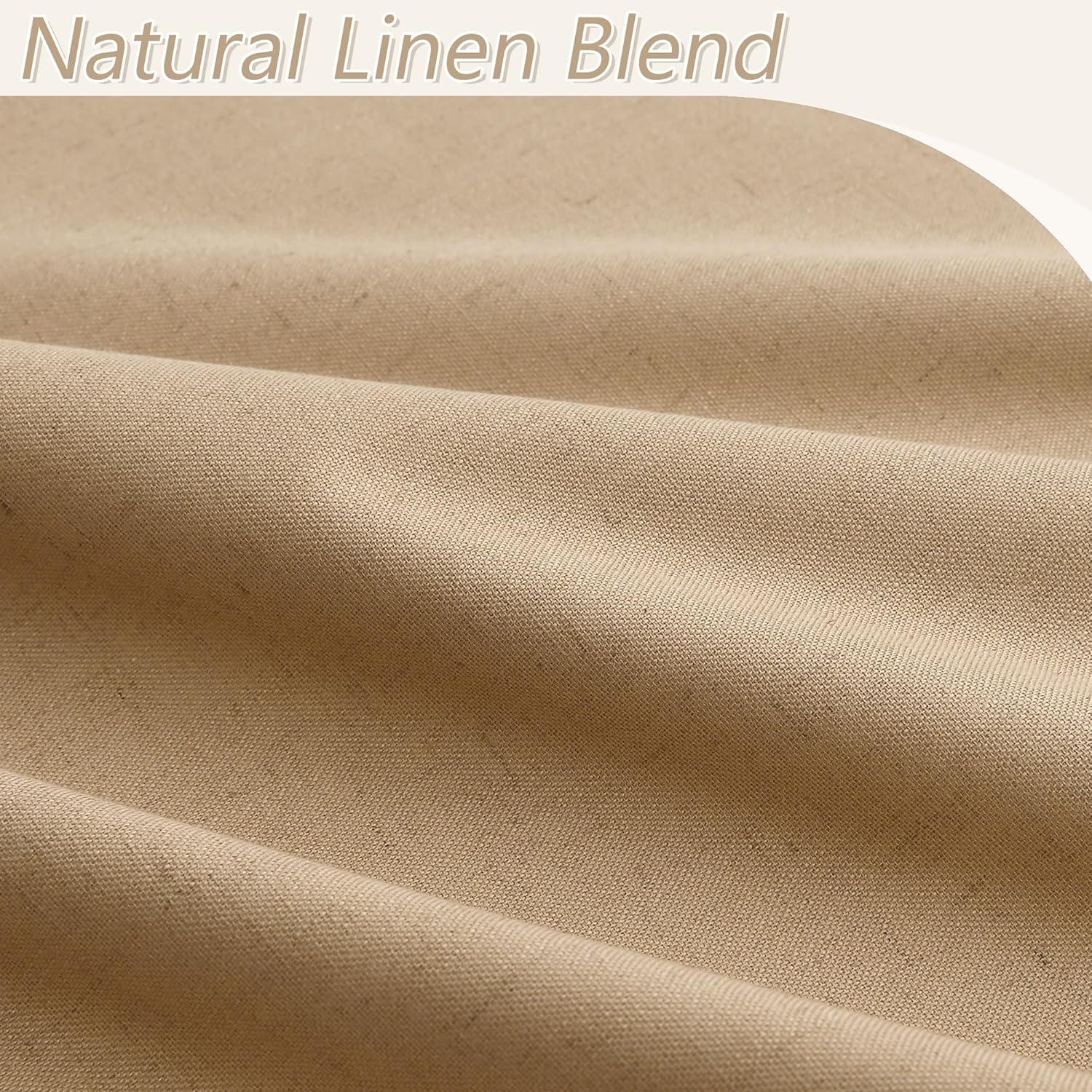 Guken Camel Brown 100% Blackout Linen Curtains 90 Inch Length 2 Panels Set for Living Room Bedroom Back Tab/Rod Pocket Thermal Insulated Bl…