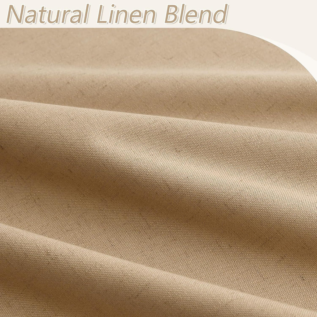 Guken 100% Blackout Linen Curtains 72 Inch Length 2 Panels Set for Living Room Bedroom Back Tab Thermal Insulated Black Out Linen Drapes Ro…
