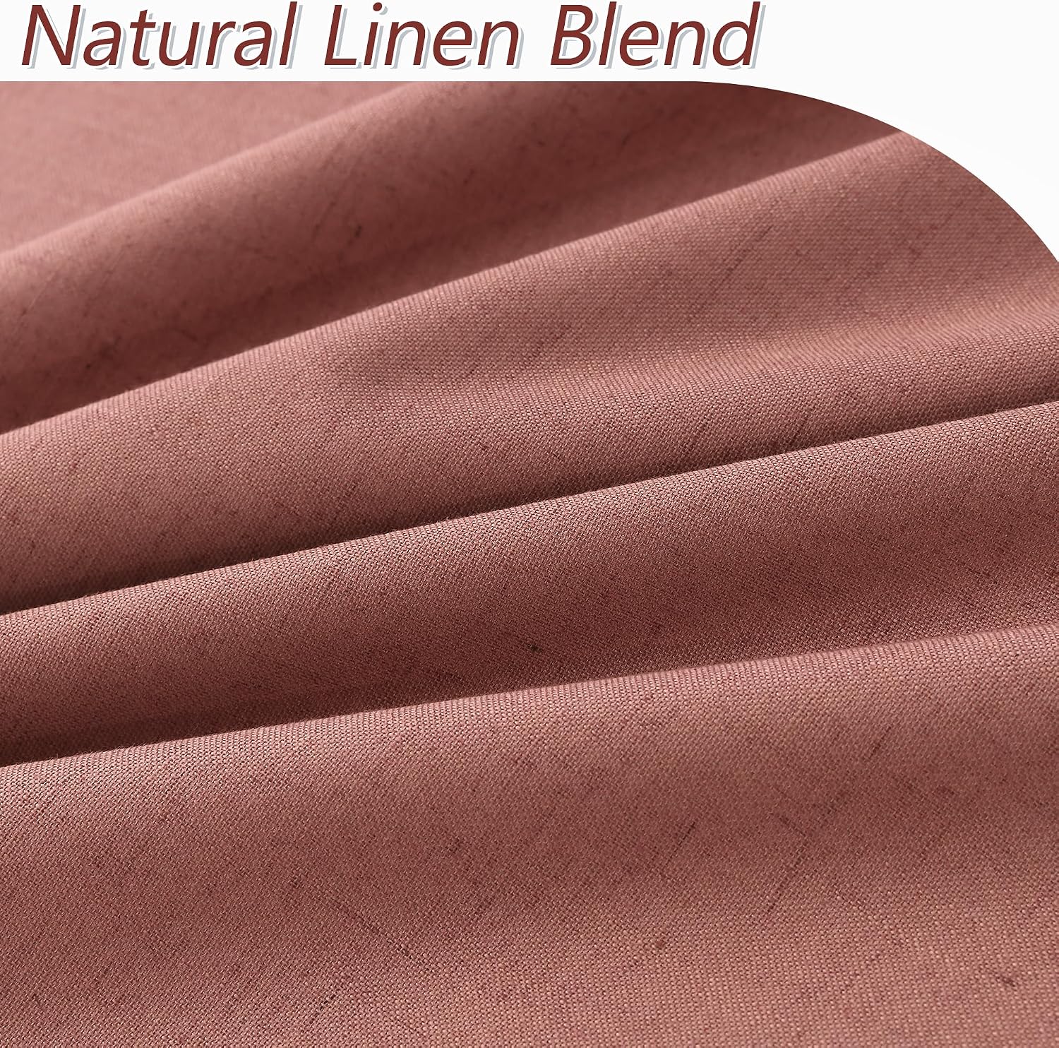 Guken Dusty Rose 100% Blackout Linen Curtains 80 Inch Length 2 Panels Set for Girls Bedroom Back Tab Thermal Insulated Black Out Drapes Roo…