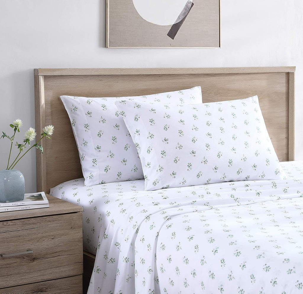 StoneCottage Stone Cottage - Queen Sheets, Cotton Percale Bedding Set, Crisp & Cool Ideal Bedding Set (Green Sketchy Ditsy, Queen) Cotton G…