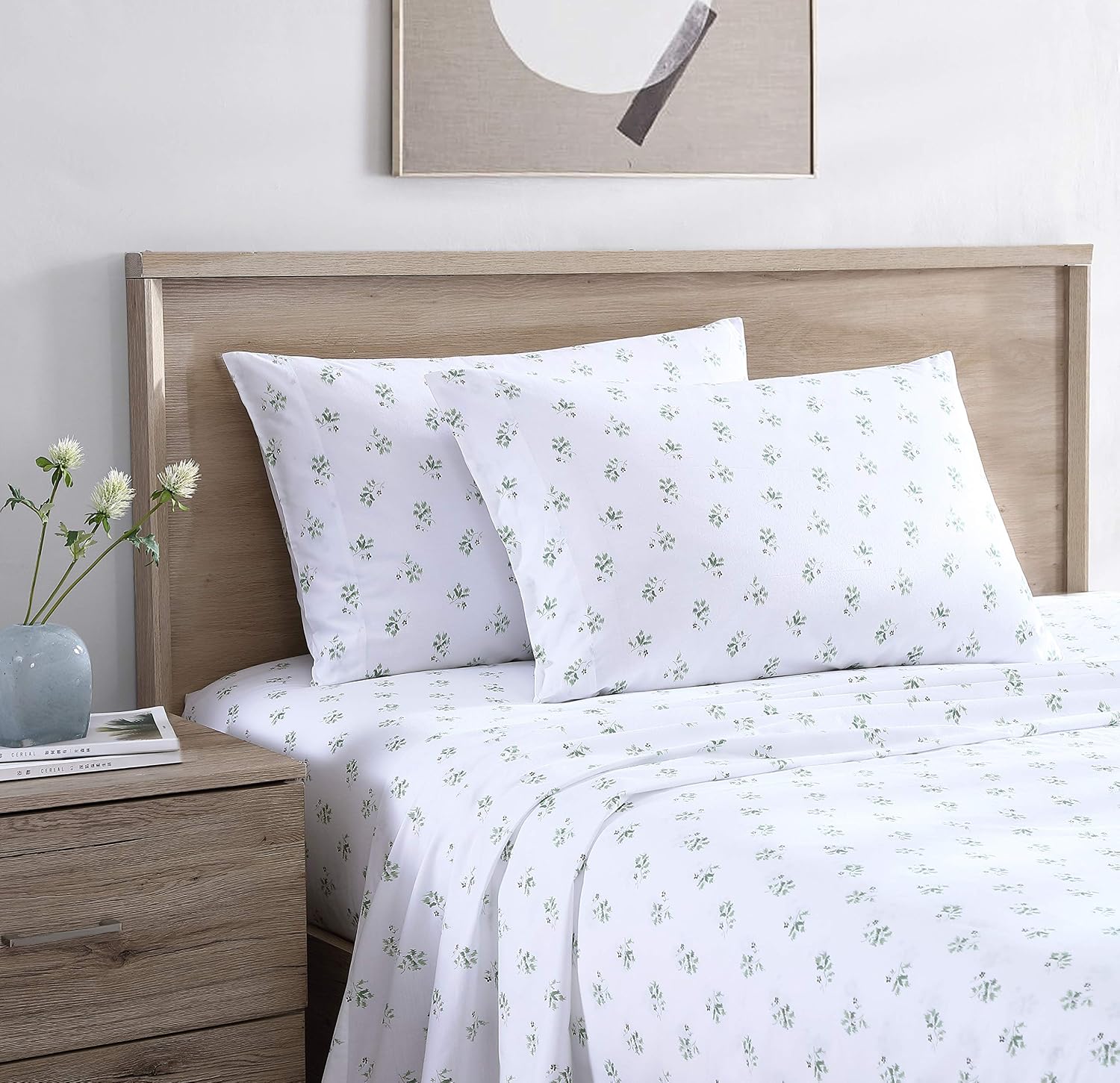 StoneCottage Stone Cottage - Twin Sheets, Cotton Percale Bedding Set, Crisp & Cool Ideal Bedding Set (Green Sketchy Ditsy, Twin) Cotton Gre…