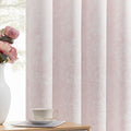 Beauoop Pink Floral Jacquard Blackout Curtains 90 Inches Long 2 Panels for Bedroom Living Room Chenille Flower Room Darkening Thermal…