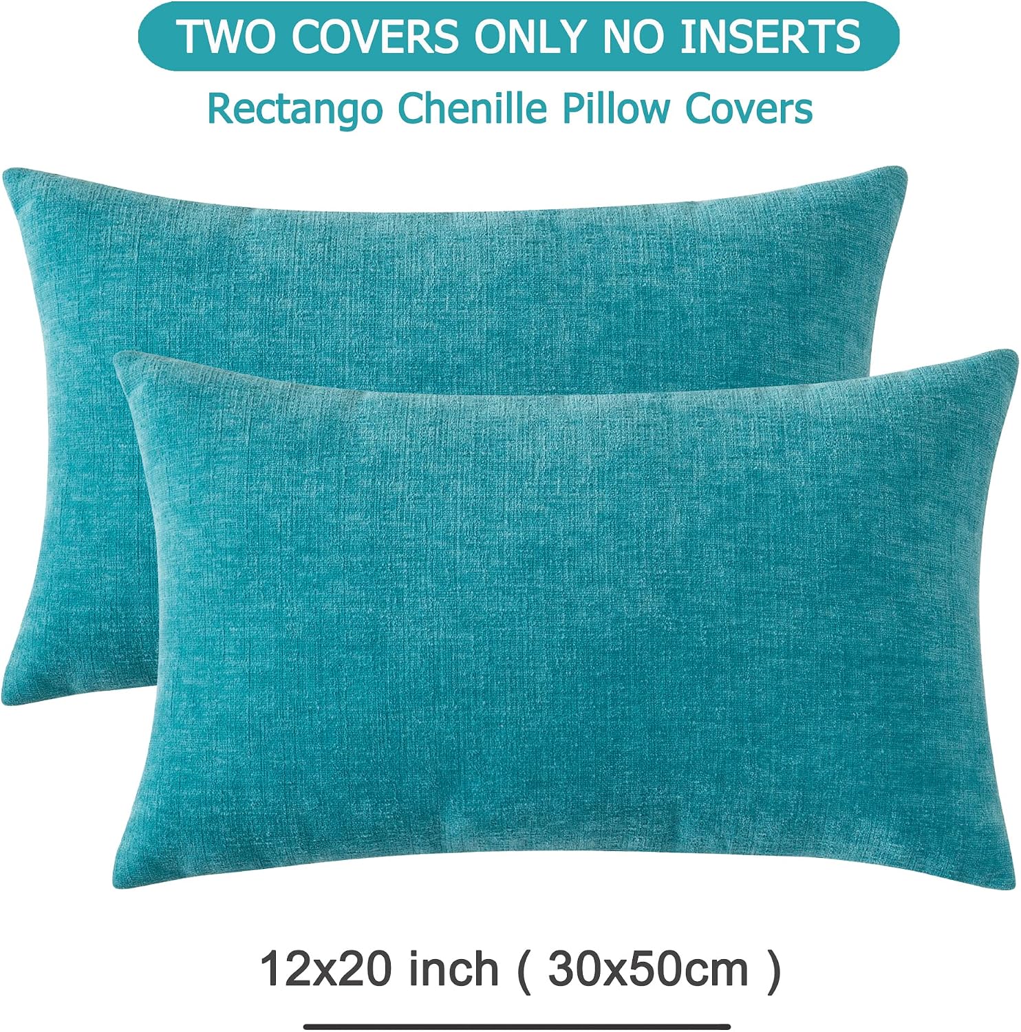 Gawamay Decorative Rectangle Throw Pillow Covers 12"x20" Inch Set of 2, Soft Chenille Lumbar Support Pillow Fall Pillowcase for Living Room…