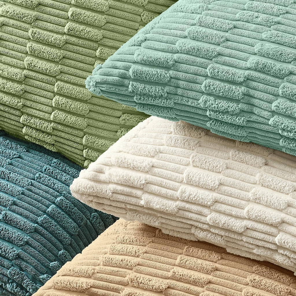 KevinTextile Kevin Textile 14x20 Inch Lumbar Pillow Cover 1 Pack Soft Plush Stripe Decorative Rectangle Cushion Elegant Double-Sided Cordur…