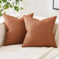 Miulee Pack of 2 Decorative Linen Burlap Pillow Covers Farmhouse Boho Accent Pillowcases for Sofa Car Couch Bedroom Living Room Decor 18x18…