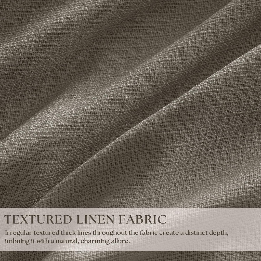 Twodrapes Dark Taupe 96 Inch Blackout Pinch Pleated Curtains 2 Panel Set for Living Room Darkening Thick Linen Textured 100% Black Out Drap…