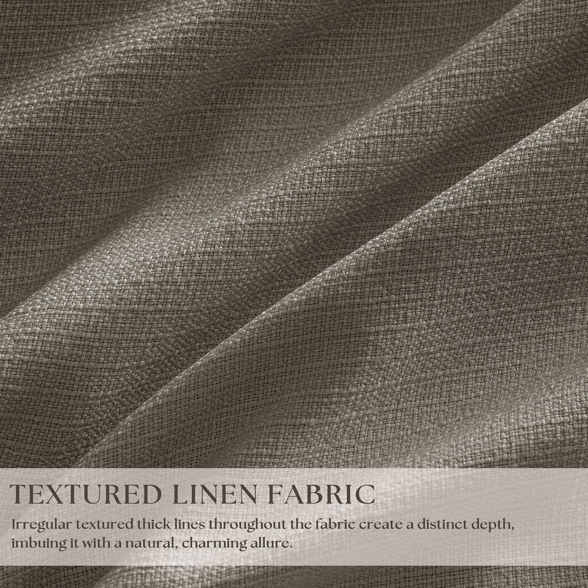 Twodrapes Taupe Grey Linen Blackout Pleated 105 Inch Curtains for Living Room Darkening Pinch Pleat 100% Black Out Drapes Thermal Insulated…