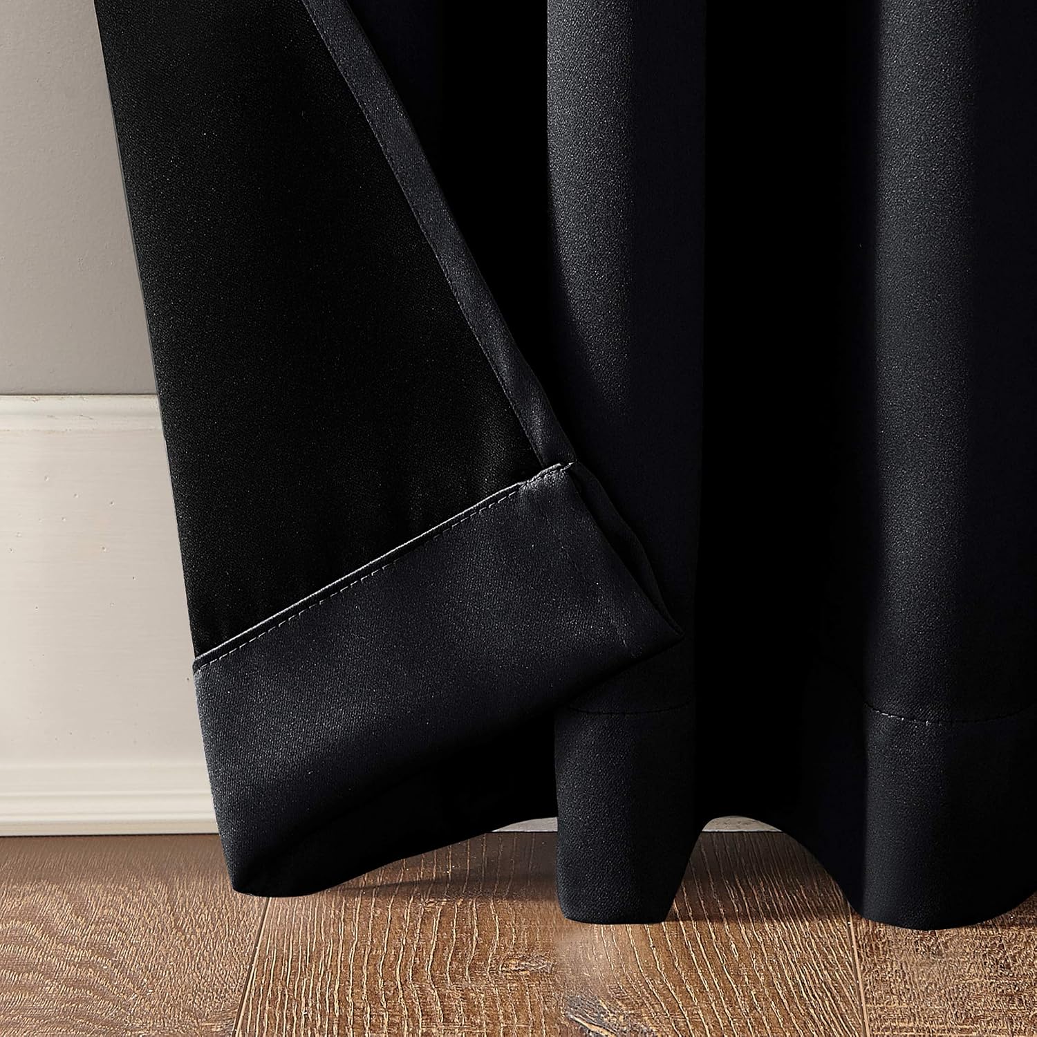 Sun Zero Oslo Theater Grade Extreme Total Blackout Rod Pocket Curtain Panel, 52" x 84", Black