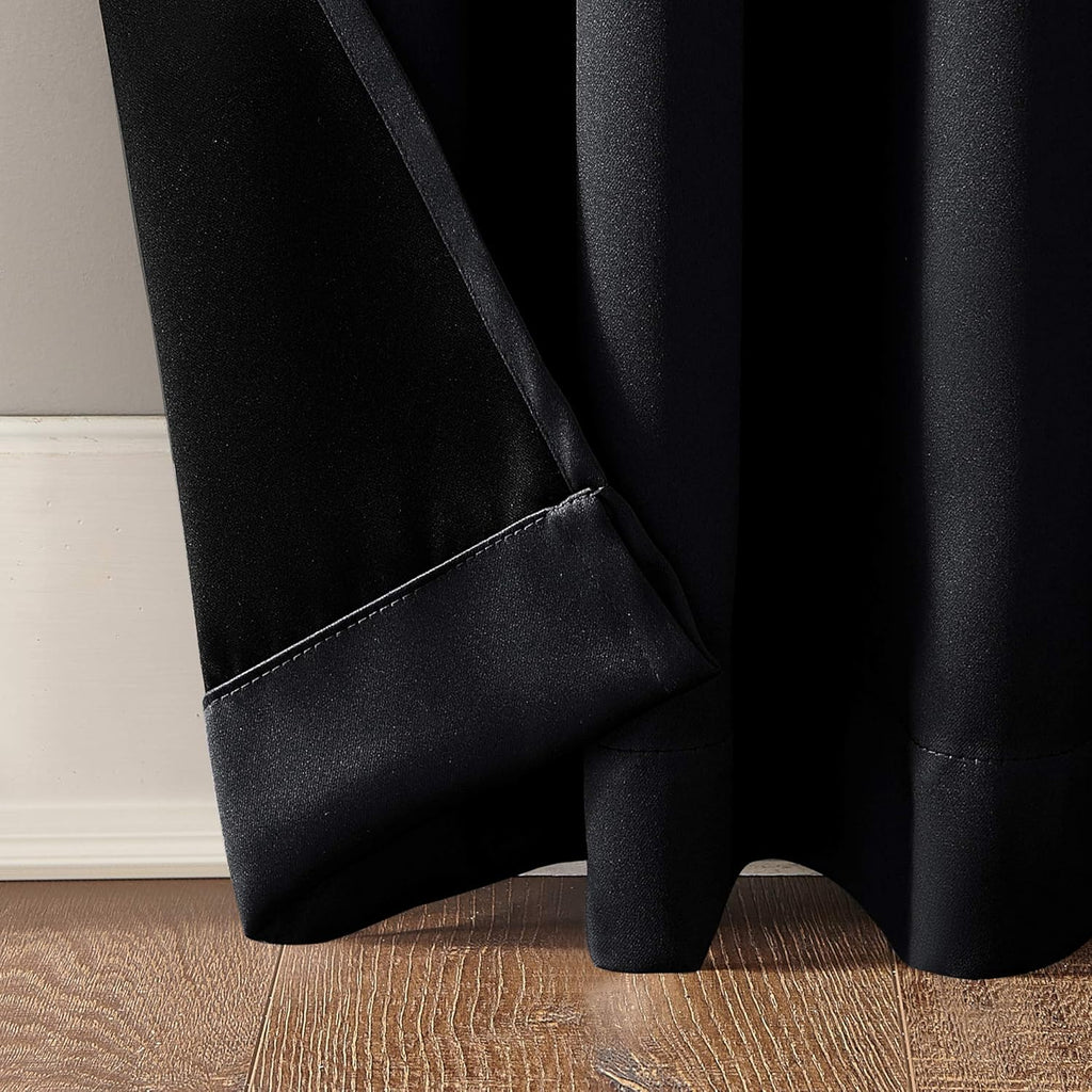 Sun Zero Oslo Theater Grade Extreme Total Blackout Rod Pocket Curtain Panel, 52" x 63", Black