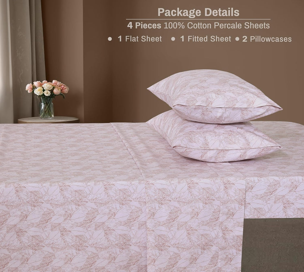 Zoyer 100% Cotton Sheets – Full Size Percale Bedding, Cooling & Breathable, Durable with a Crisp, Soft & Comfortable Feel, 16" Deep Pocket,…