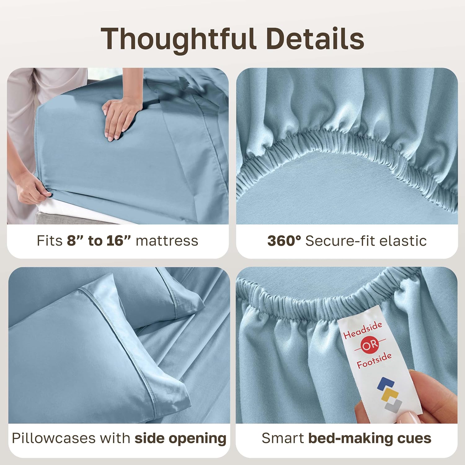 CaliforniaDesignDen California Design Den Soft 100% Cotton Bed Sheets Full Size Set, 400 Thread Count Good Housekeeping Award Winner, Silky…