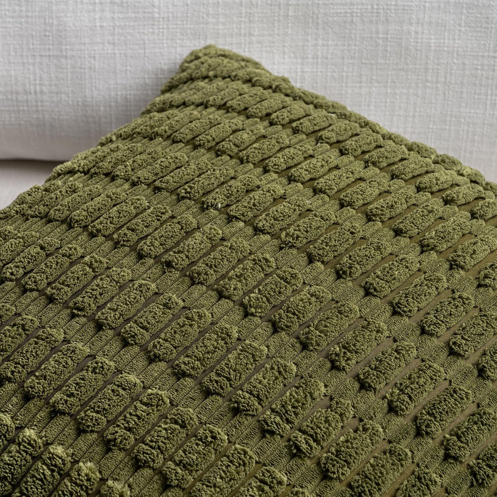Fancy Homi Decorative Throw Pillow Covers for Bed Couch Bedroom Bench, Soft Corduroy Solid Pillow Case, Rustic Farmhouse Boho Room…