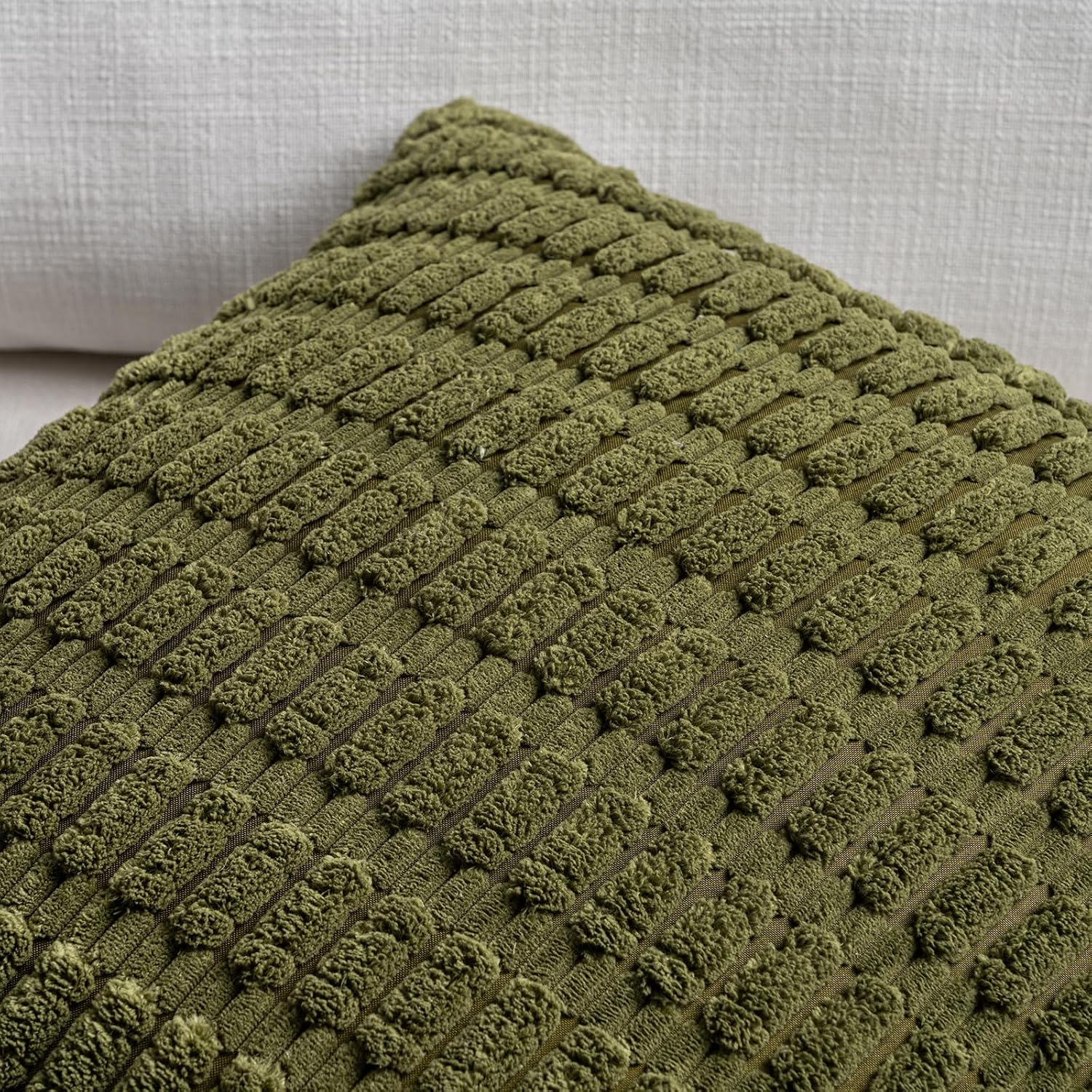 Fancy Homi Decorative Throw Pillow Covers for Bed Couch Bedroom Bench, Soft Corduroy Solid Pillow Case, Rustic Farmhouse Boho Room…