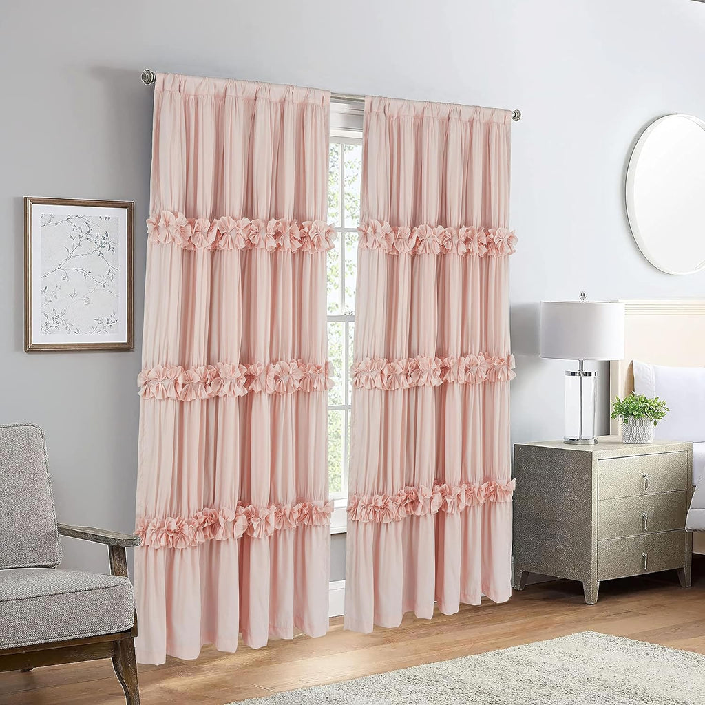 Homechoice Decor Thermal Insulated Blackout Window Curtains, 54" W x 84" L x 2 Panels, Boho Ruched Window Treatments with 3 Rows of…