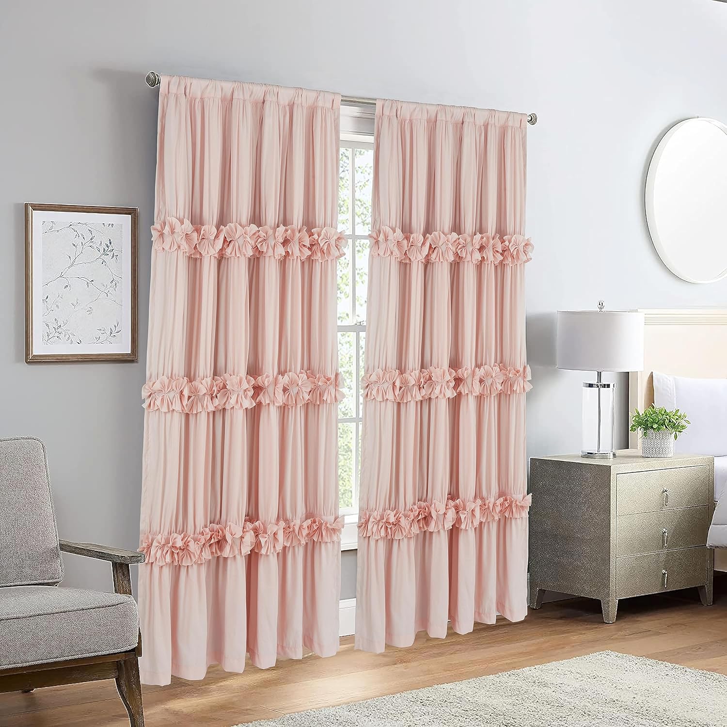 Homechoice Decor Thermal Insulated Blackout Window Curtains, 54" W x 84" L x 2 Panels, Boho Ruched Window Treatments with 3 Rows of…