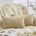 Gawamay Lumbar Decorative Throw Pillow Covers 12"x20" Inch Set of 2, Super Soft Chenille Rectangle Pillowcase for Living Room Bedroom Sofa…